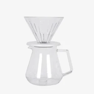 TIMEMORE Crystal Eye üveg dripper szett fehér talppal 600 ml