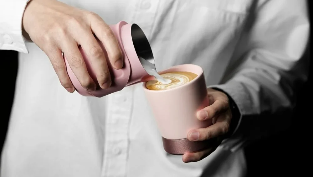 MHW-3BOMBER GT fogantyú nélküli profi tejkiöntő tejkiöntő 400 ml, rózsaszín